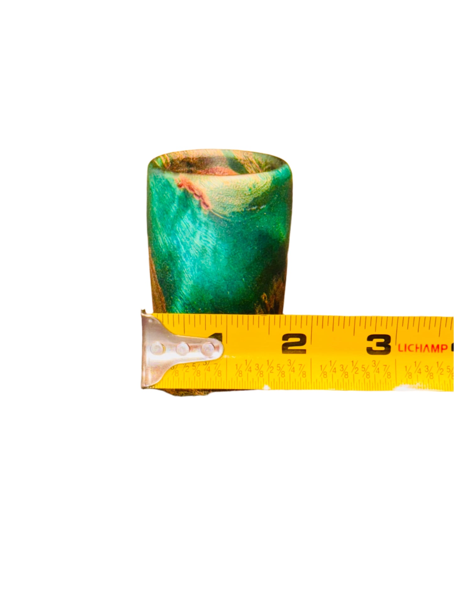 Mappa Burl Green & Blue Shot Glass - Handcrafted Durable & Sustainable Wood Drinkware
