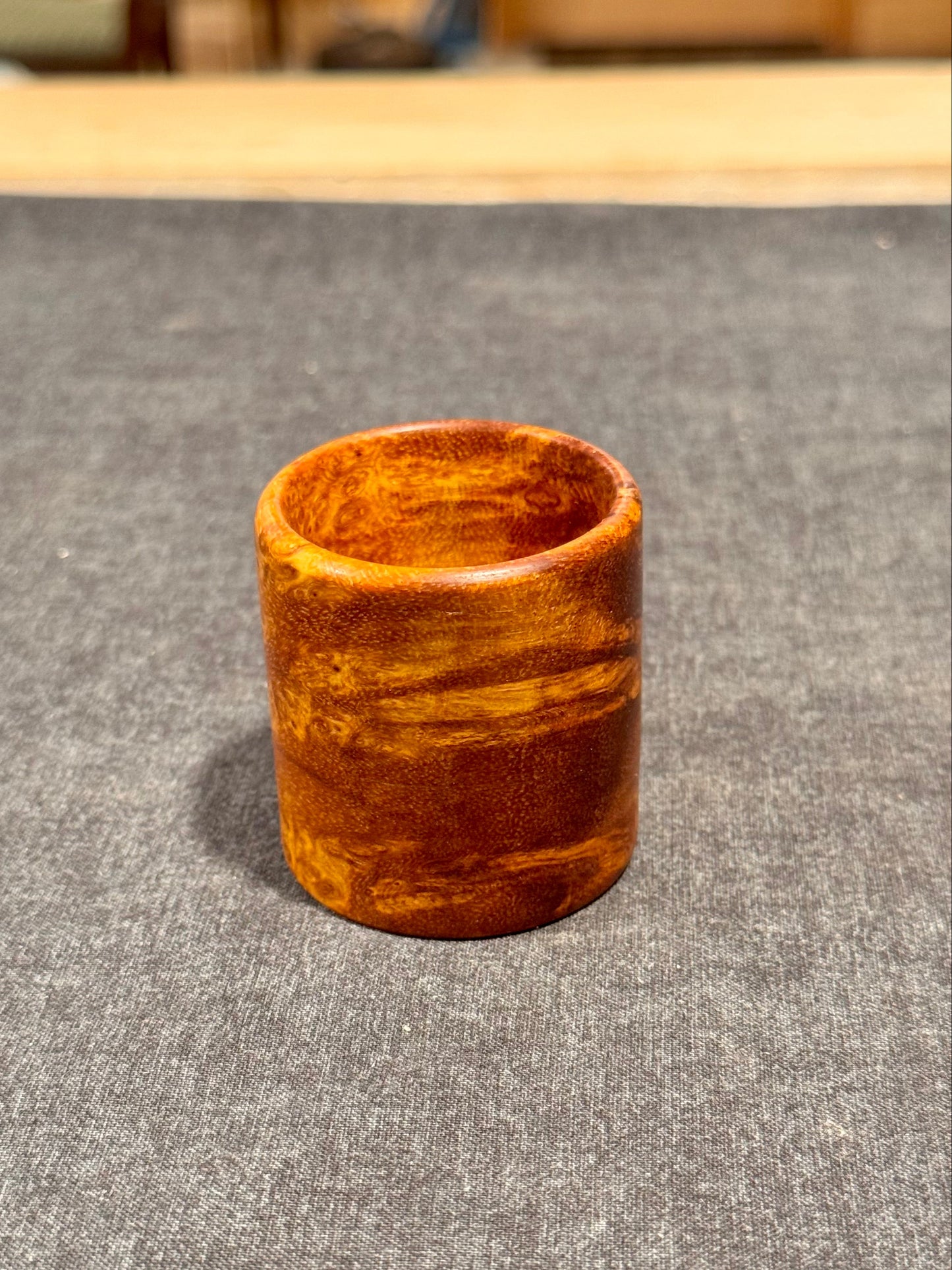 River Tamarind Burl Shot Glass #3 - Handcrafted Durable Wood Drinkware