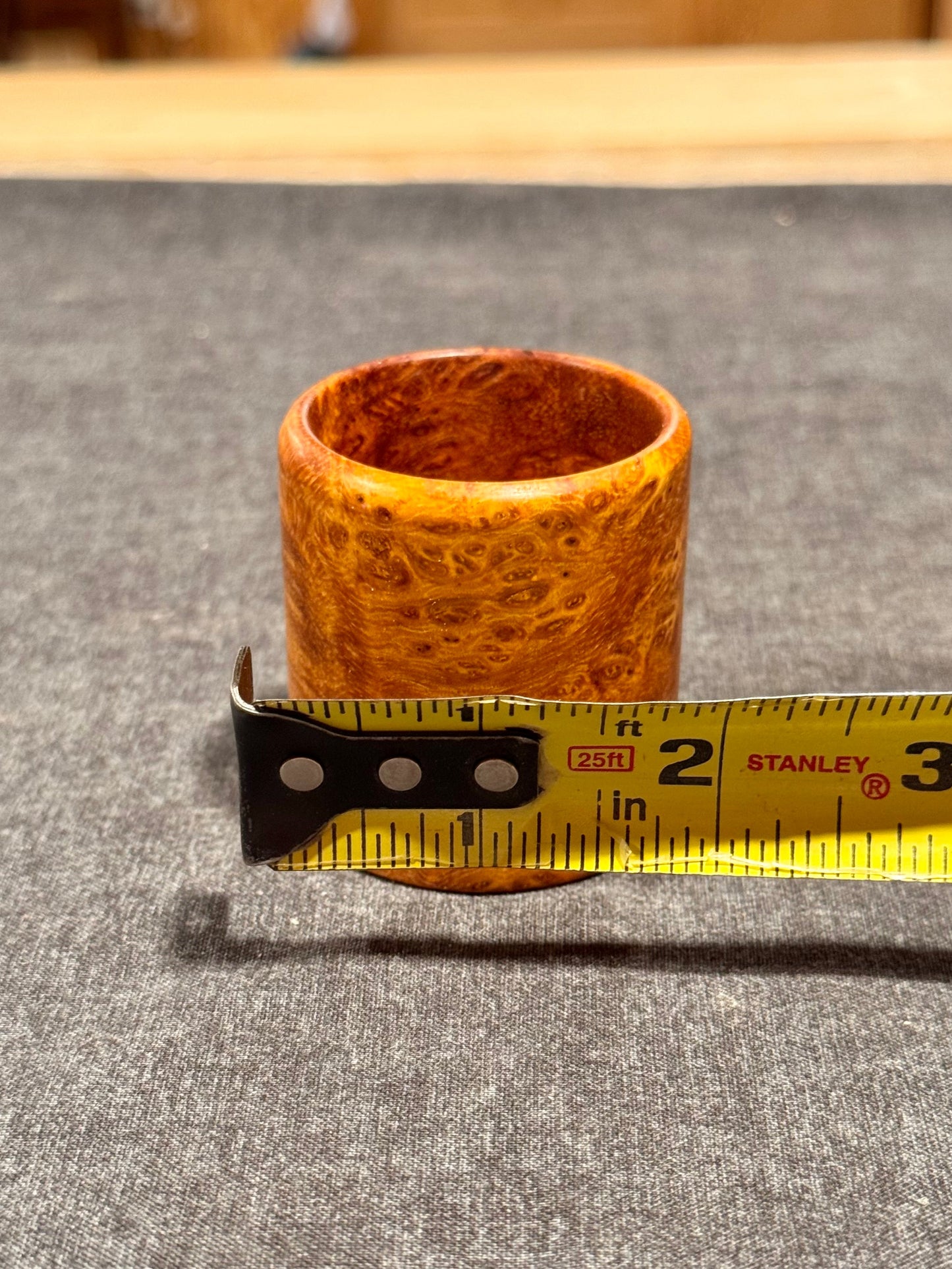 River Tamarind Burl Shot Glass #3 - Handcrafted Durable Wood Drinkware
