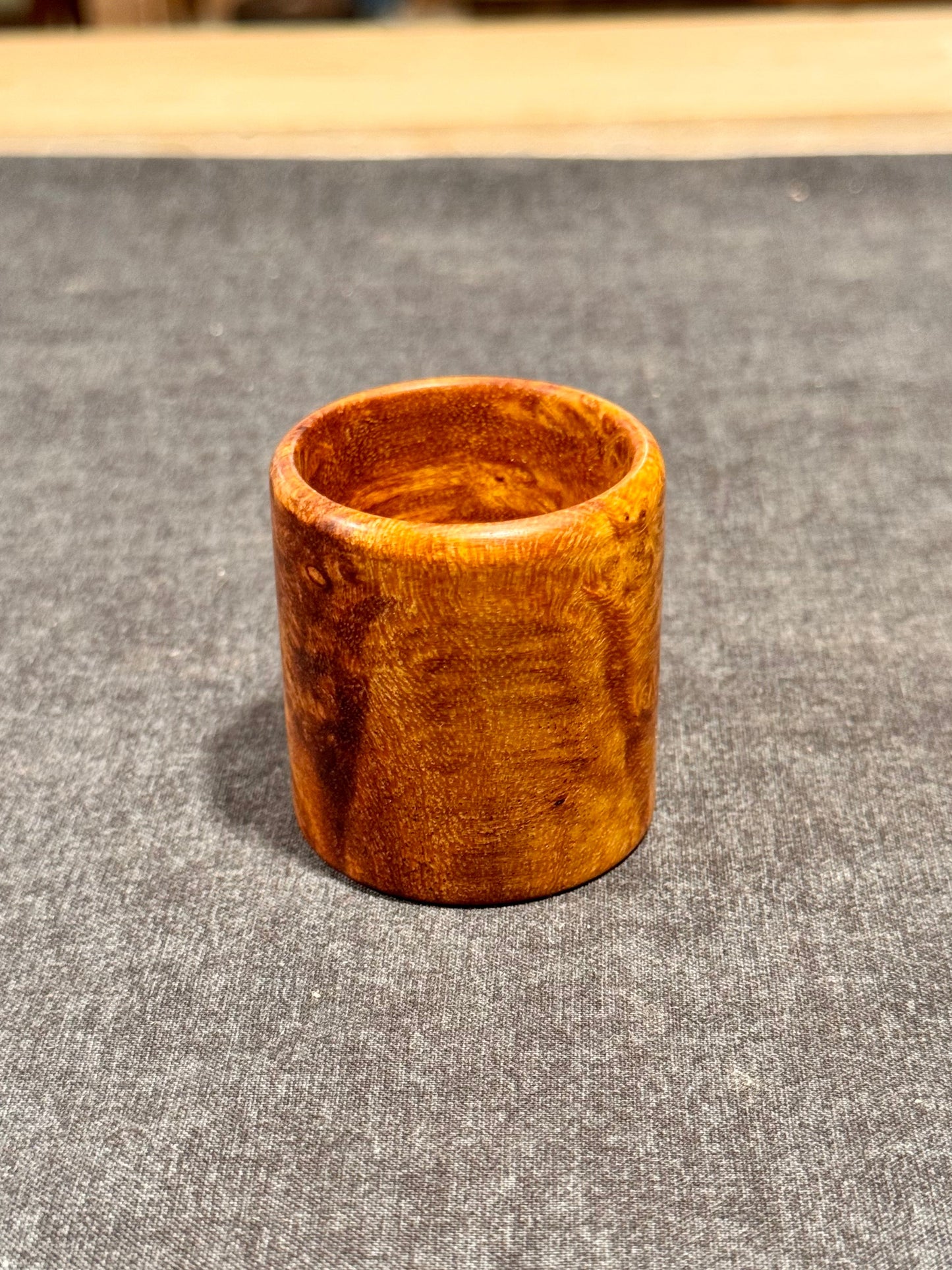 River Tamarind Burl Shot Glass #3 - Handcrafted Durable Wood Drinkware