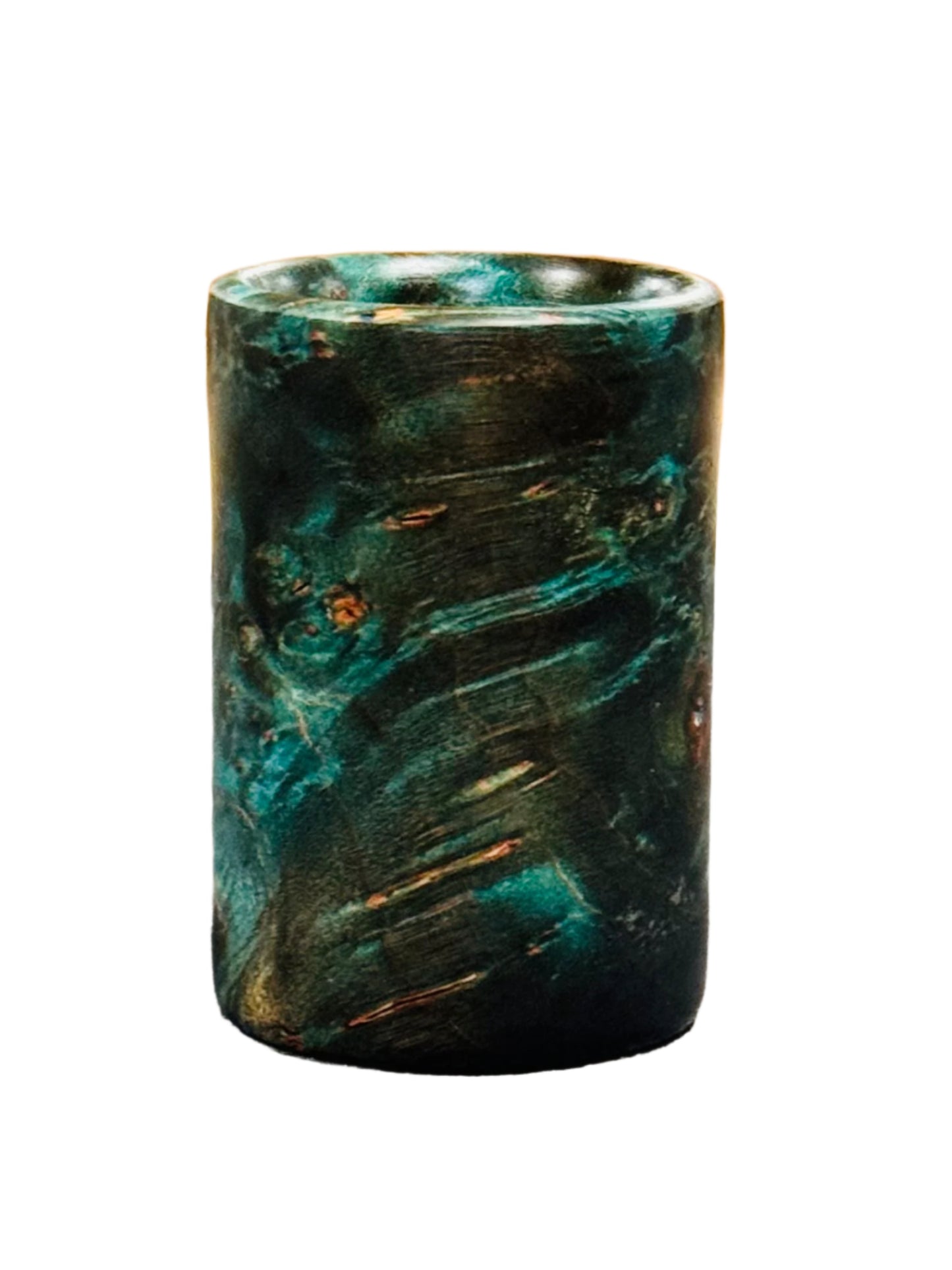 Mappa Burl Blue Shot Glass #1 - Handcrafted Durable & Sustainable Wood Drinkware