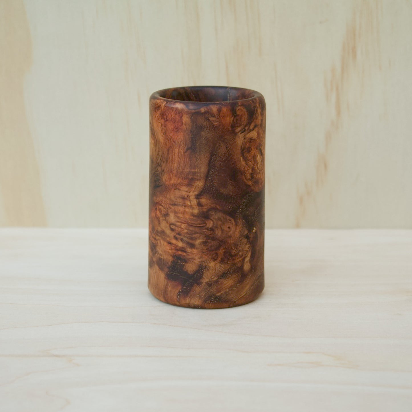 The King of Burl Shot Glass
