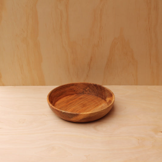 top view of a wooden pasta bowl or catch all plate made with pecan wood