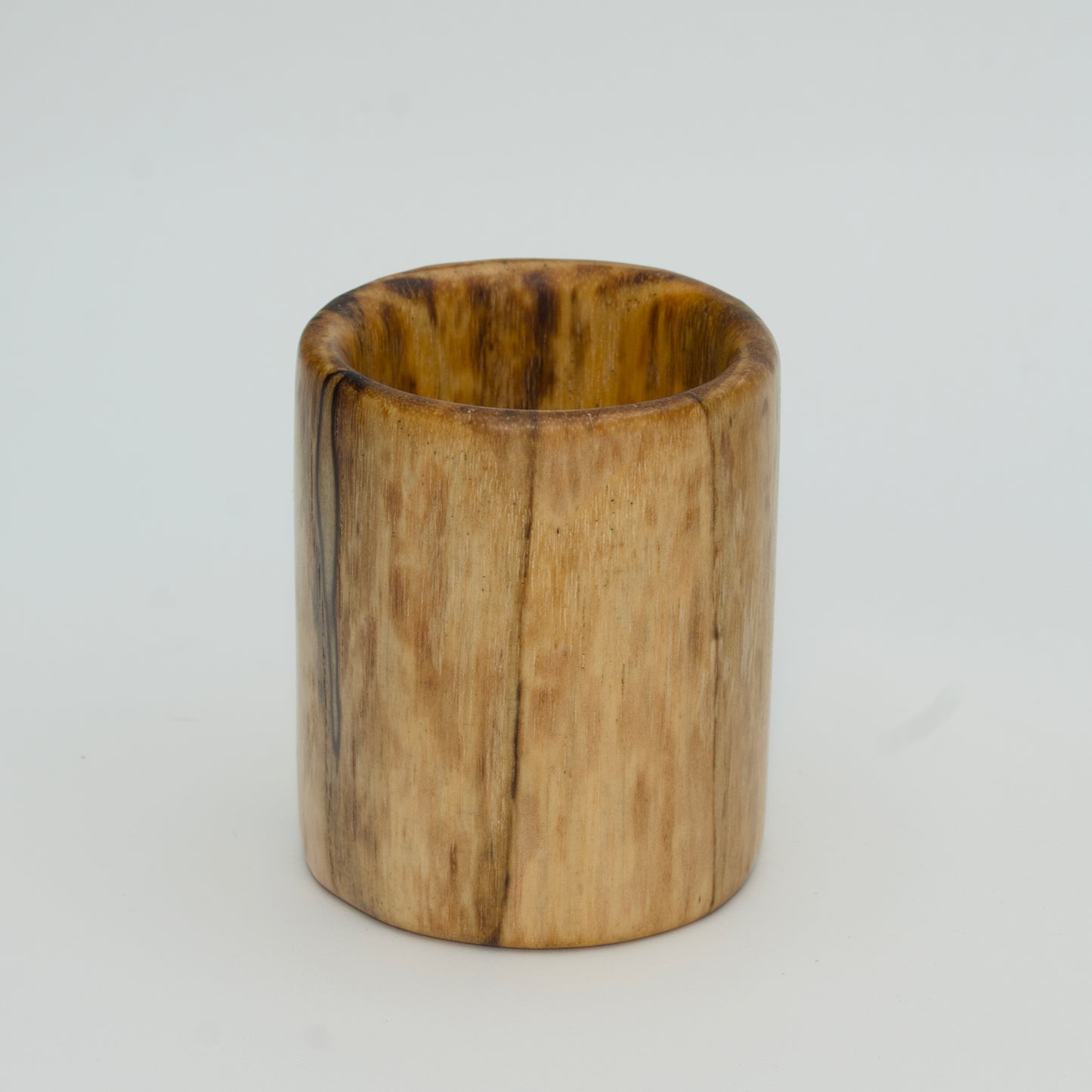 Spalted Hickory hot Glass on White Background