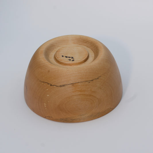 Wooden bowl on a white background
