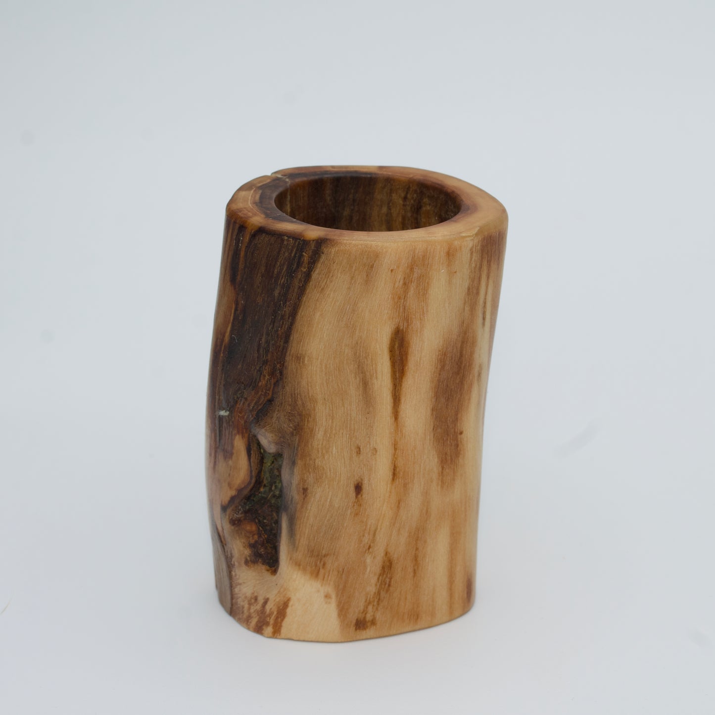 Plains cottonwood shot glass against white background