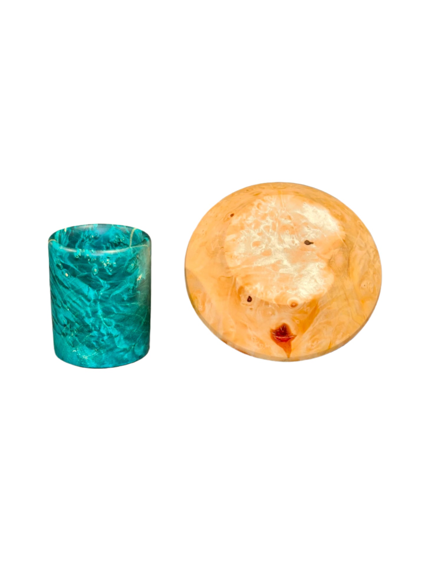Box Elder Burl Shot Glass & Bowl Combo - Handcrafted Durable & Sustainable Wood Drinkware & Bowl