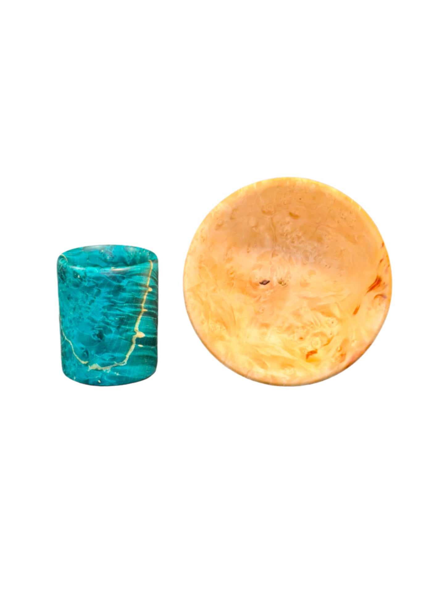 Box Elder Burl Shot Glass & Bowl Combo - Handcrafted Durable & Sustainable Wood Drinkware & Bowl