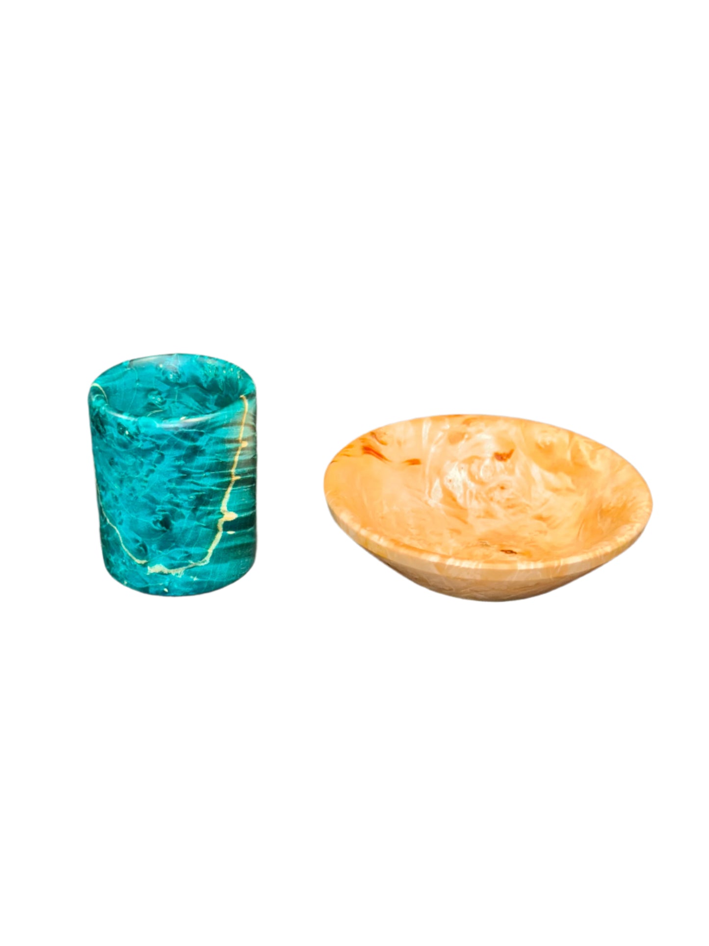 Box Elder Burl Shot Glass & Bowl Combo - Handcrafted Durable & Sustainable Wood Drinkware & Bowl
