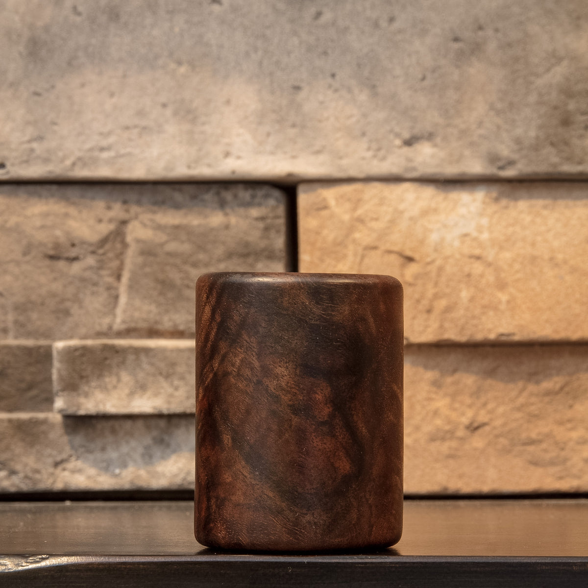 Alternate side of Claro Unbound showing dark chocolate Claro Walnut grain with reddish natural figure