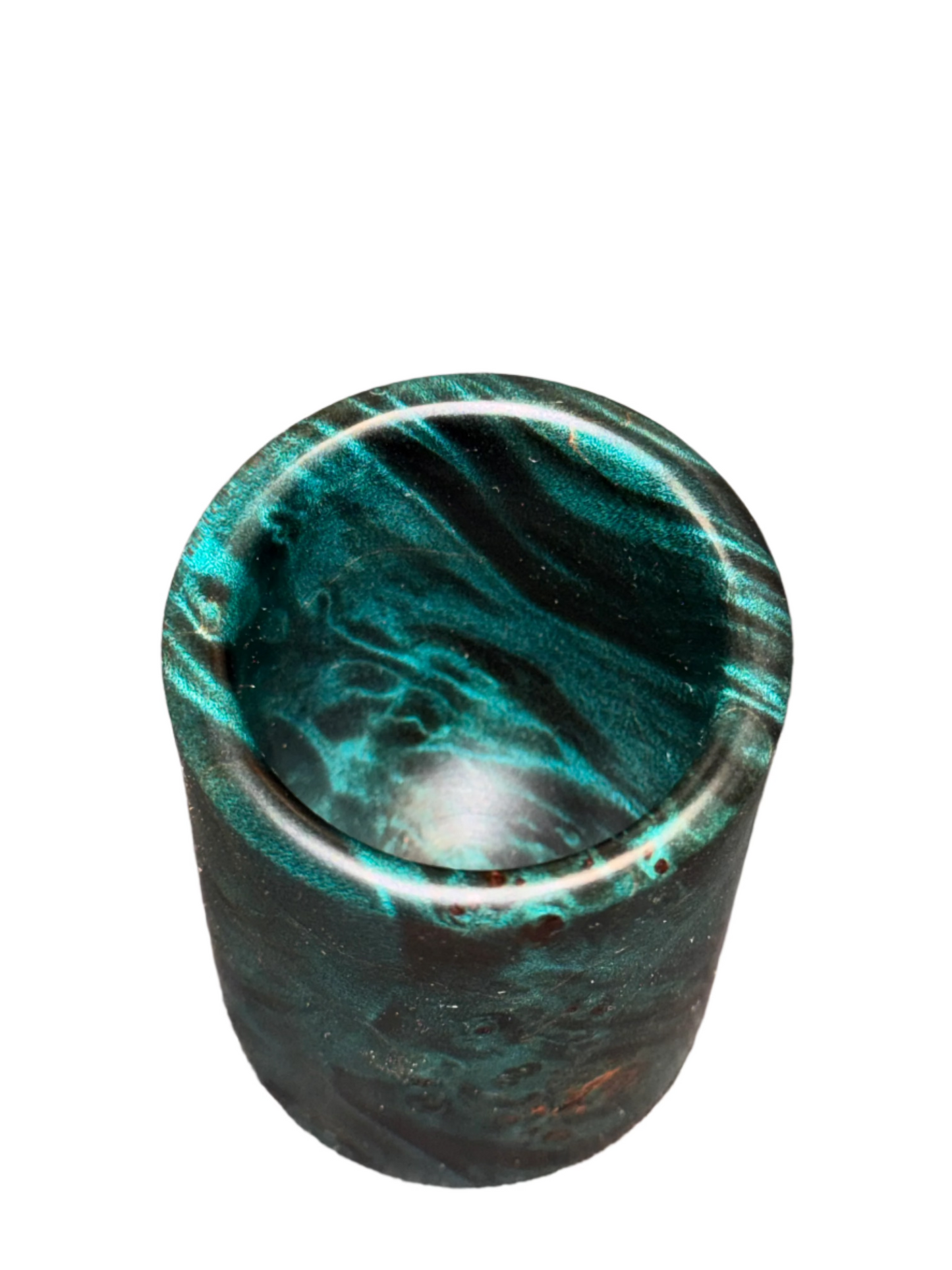 Mappa Burl Blue Shot Glass #2 - Handcrafted Durable & Sustainable Wood Drinkware