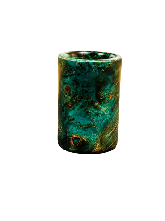 Mappa Burl Blue Shot Glass #1 - Handcrafted Durable & Sustainable Wood Drinkware