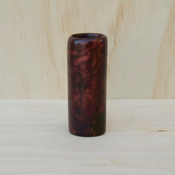 Maple Burl Ruby Red Shot Glass