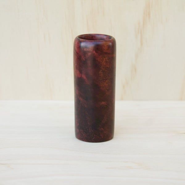Maple Burl Ruby Red Shot Glass