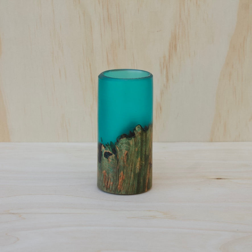 Maple Burl & Epoxy Shot Glass