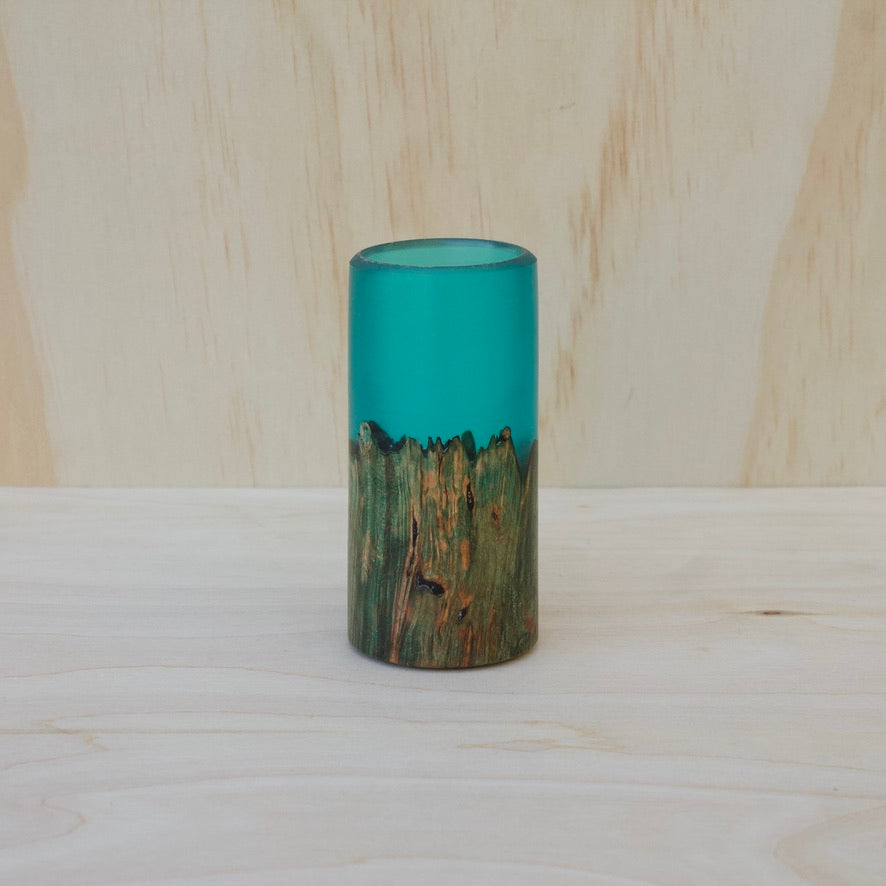 Maple Burl & Epoxy Shot Glass