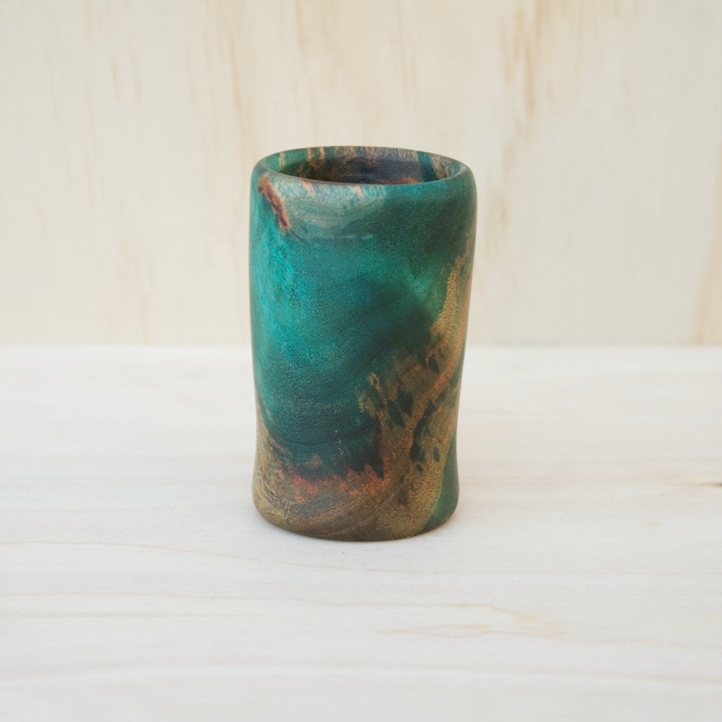 Mappa Burl Green & Blue Shot Glass