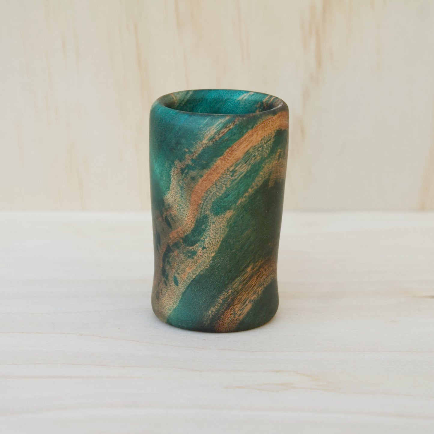 Mappa Burl Green & Blue Shot Glass