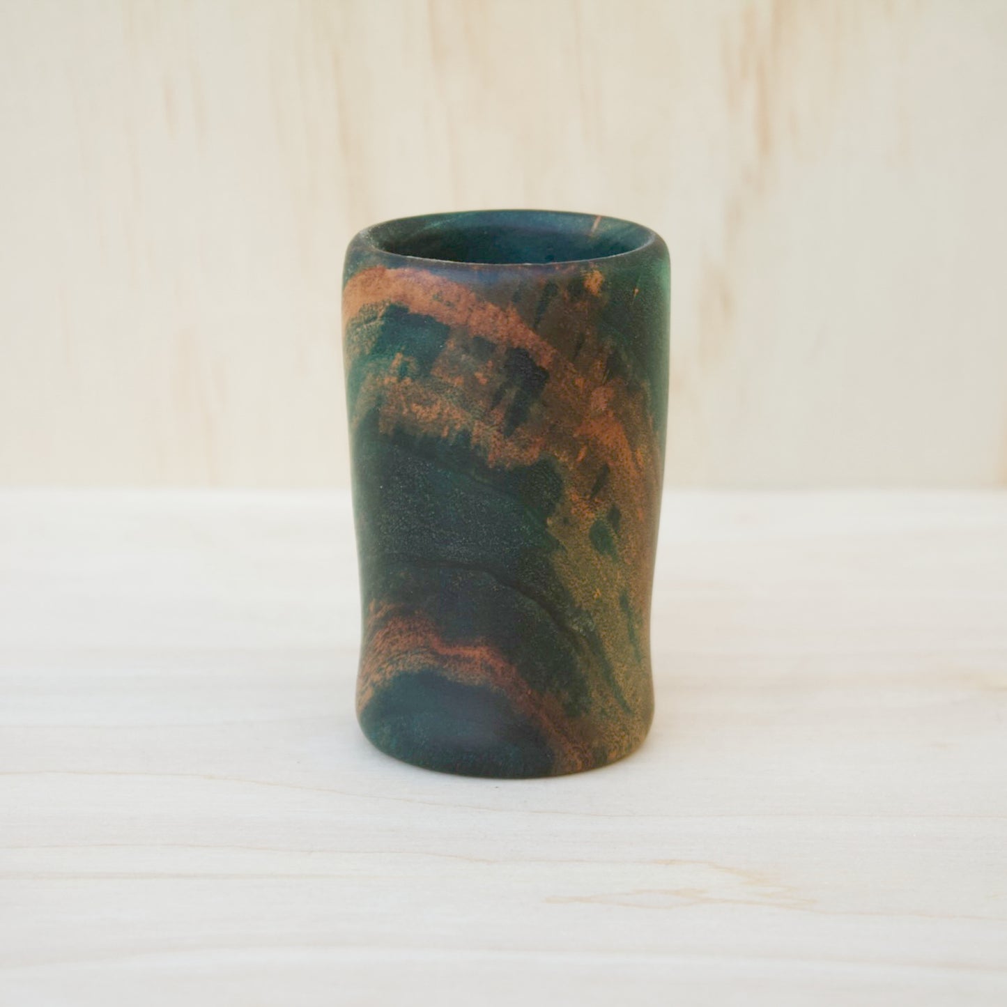 Mappa Burl Green & Blue Shot Glass