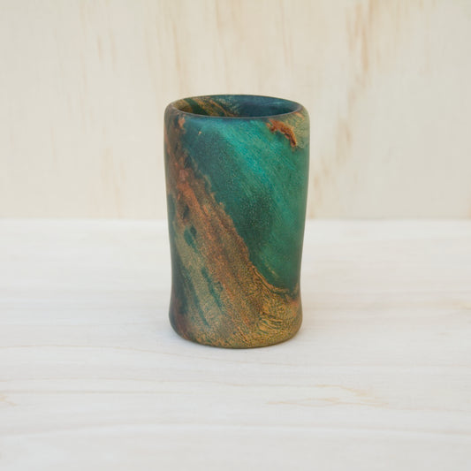 Mappa Burl Green & Blue Shot Glass