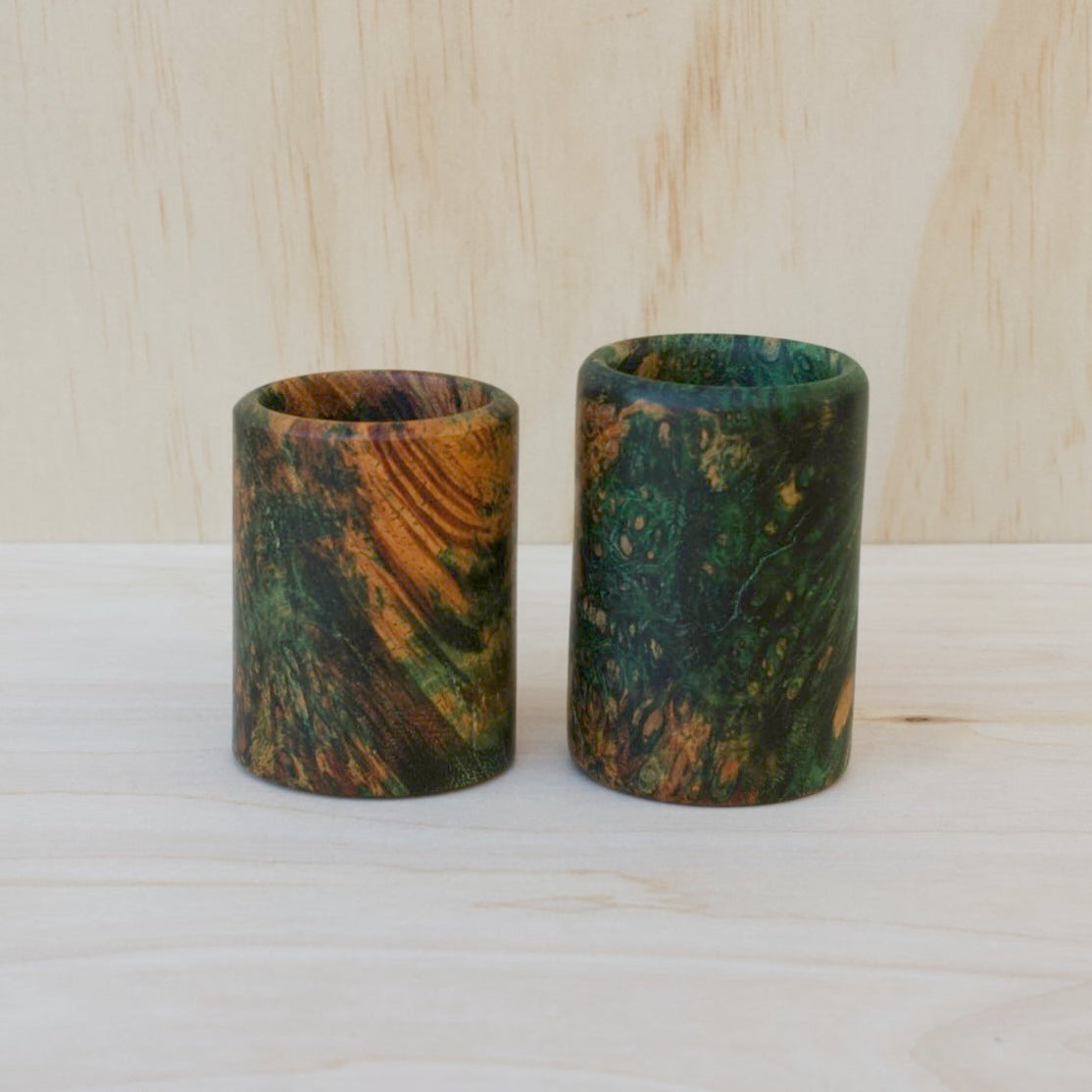 River Tamarind Green Burl Pair