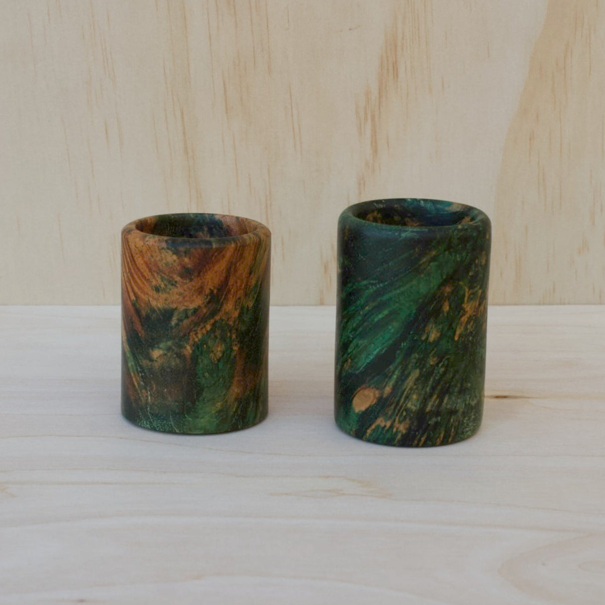 River Tamarind Green Burl Pair