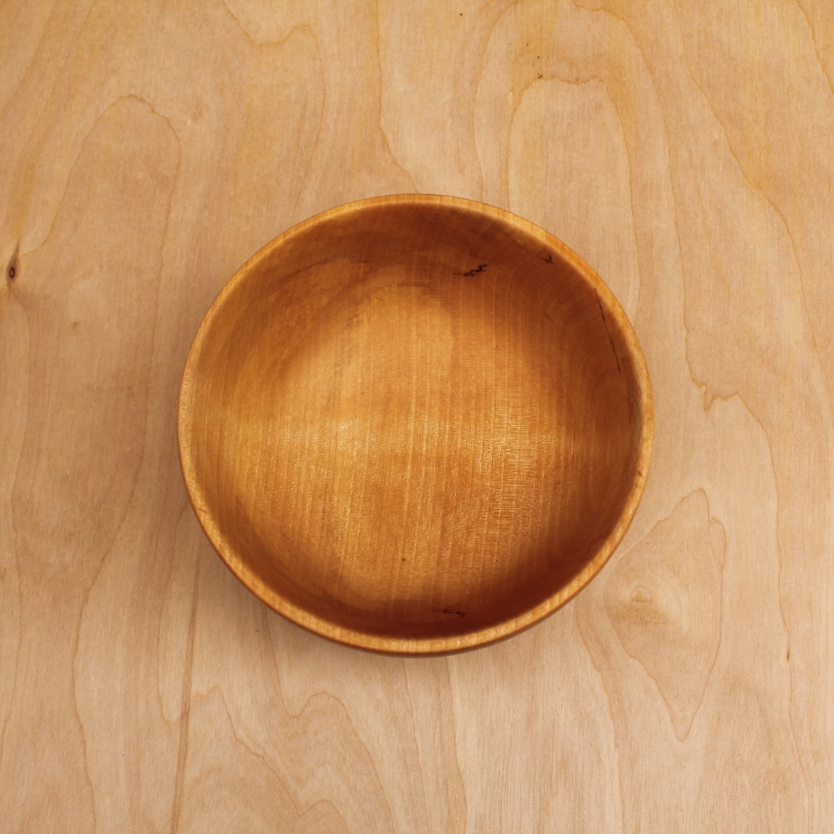 top view of a hand made wooden bowl made with spalted maple