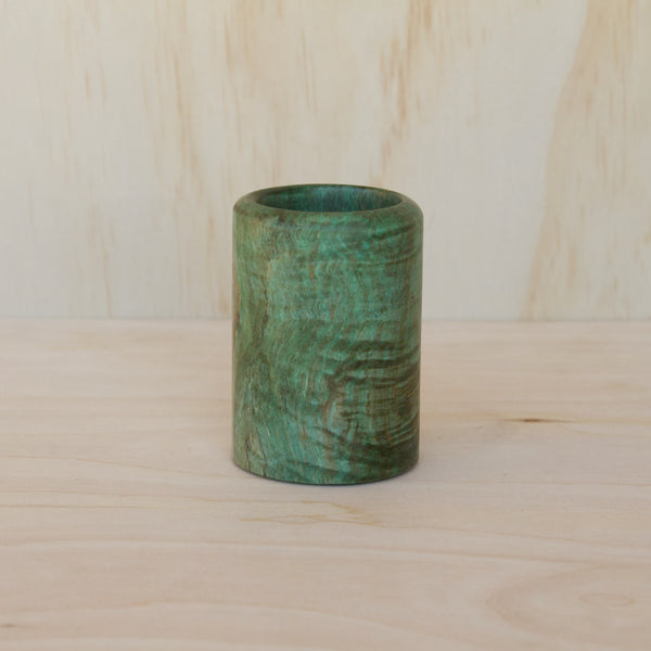 Spalted Maple Curly Green Shot Glass