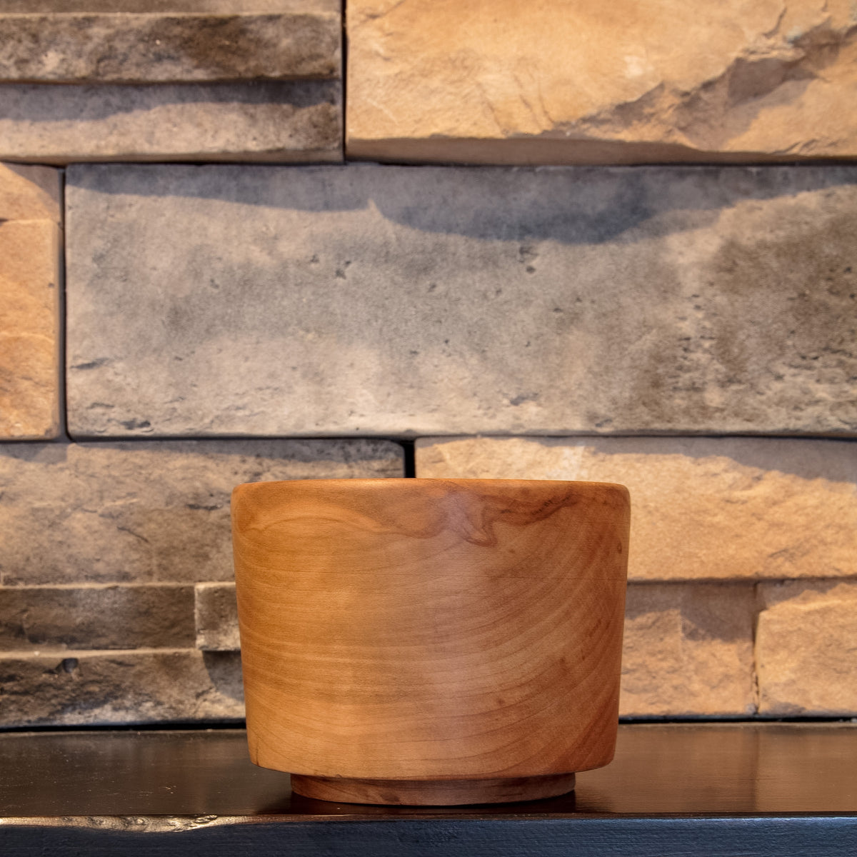 The Second Amber Sweetgum whiskey cup showing warm amber grain sweeping across the full hand-turned form
