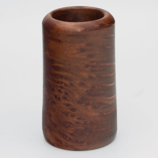 Redwood burl shot glass again white background