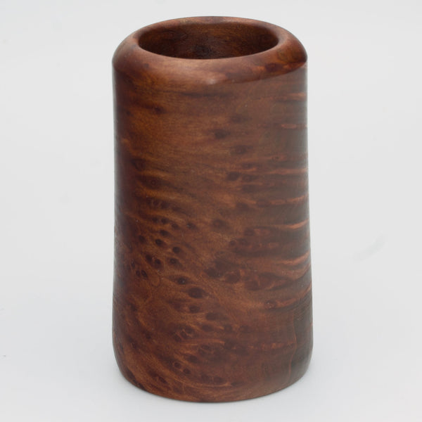 Redwood burl shot glass again white background
