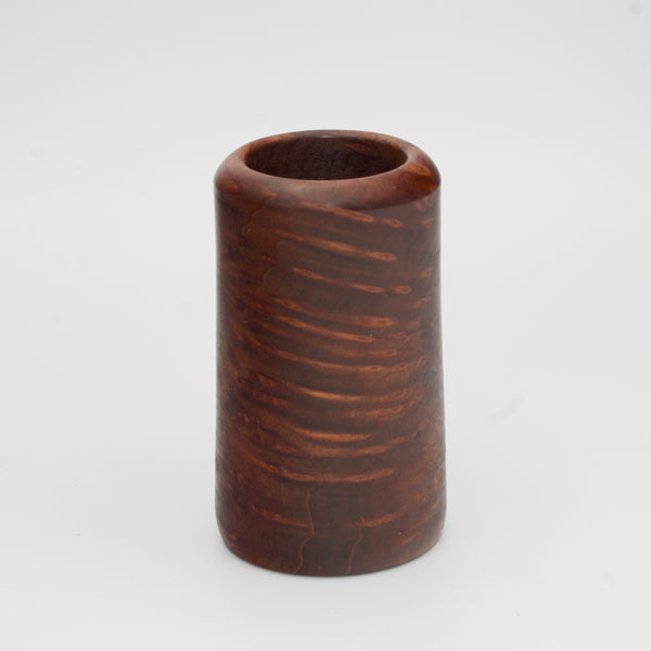 Redwood burl shot glass again white background