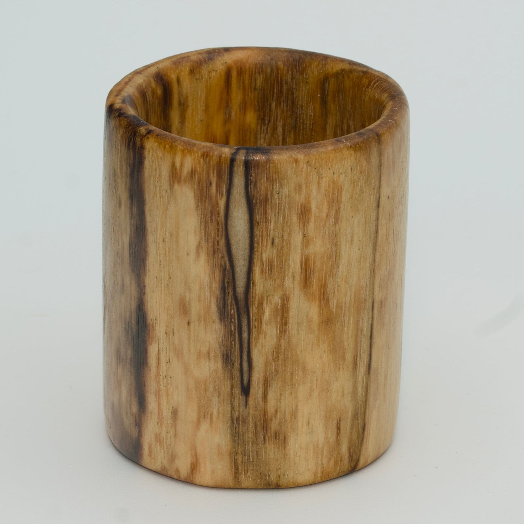 Spalted Hickory hot Glass on White Background