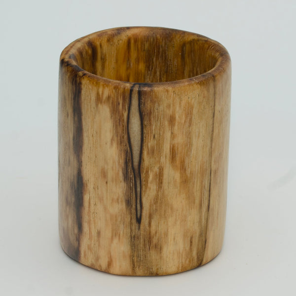 Spalted Hickory hot Glass on White Background
