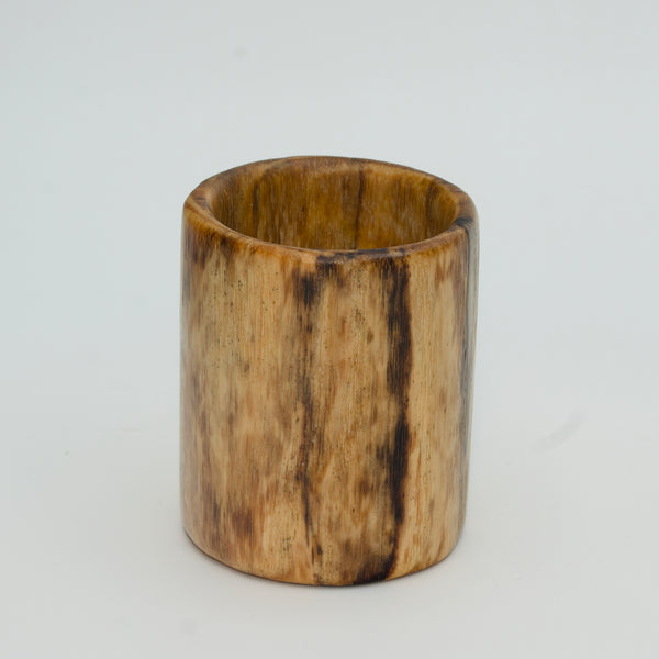 Spalted Hickory hot Glass on White Background