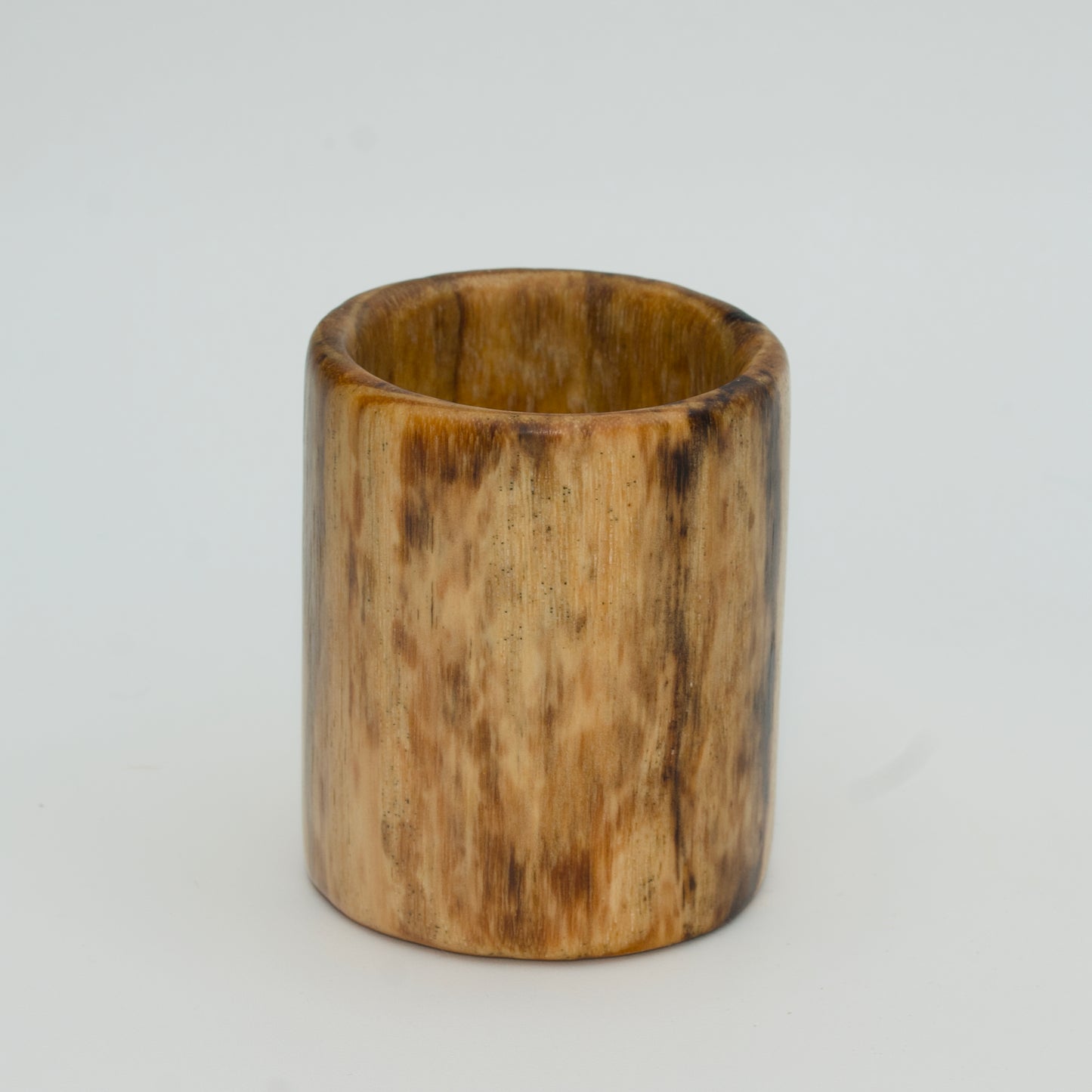 Spalted Hickory hot Glass on White Background