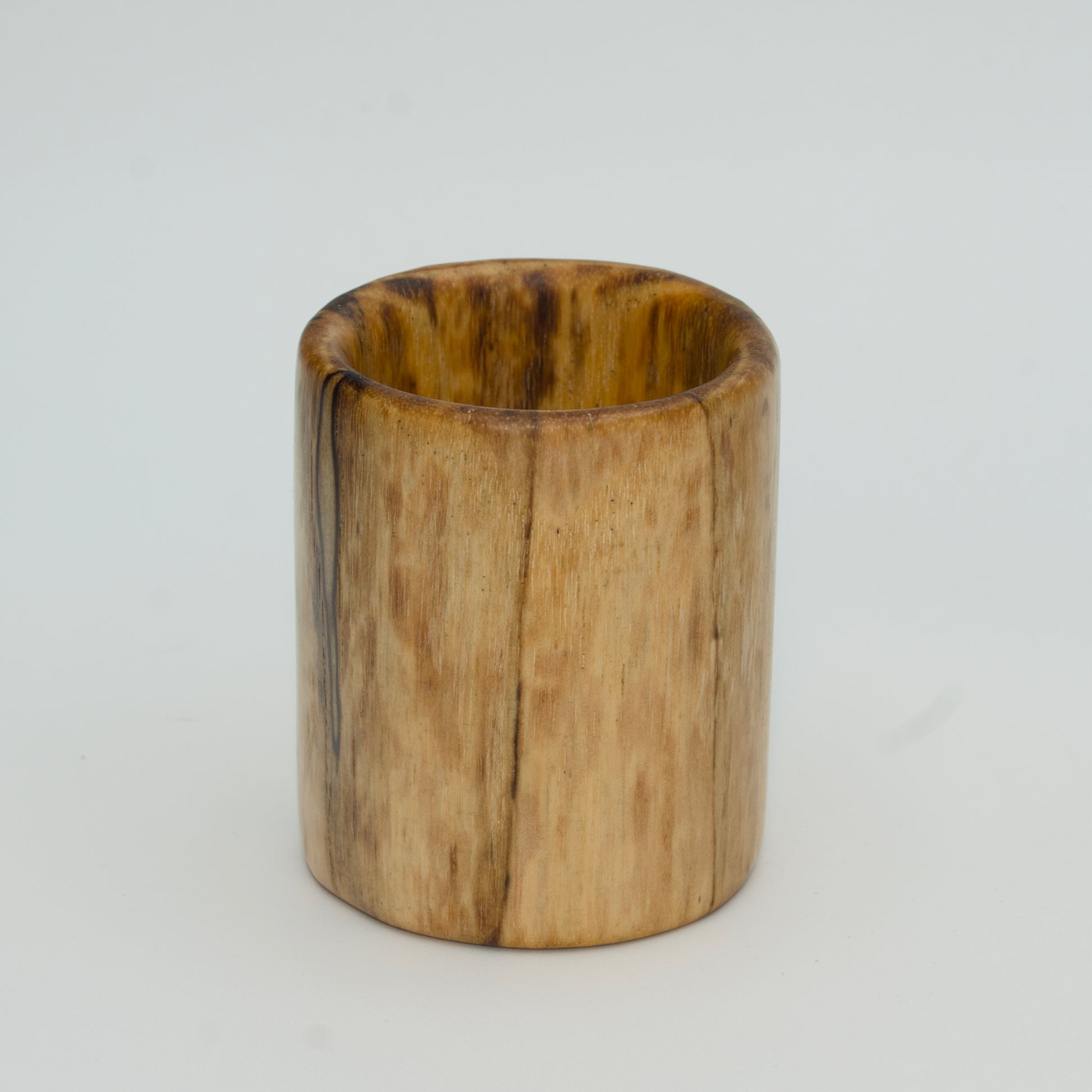 Spalted Hickory hot Glass on White Background