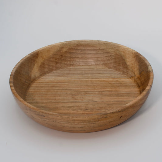 Wooden bowl on a white background