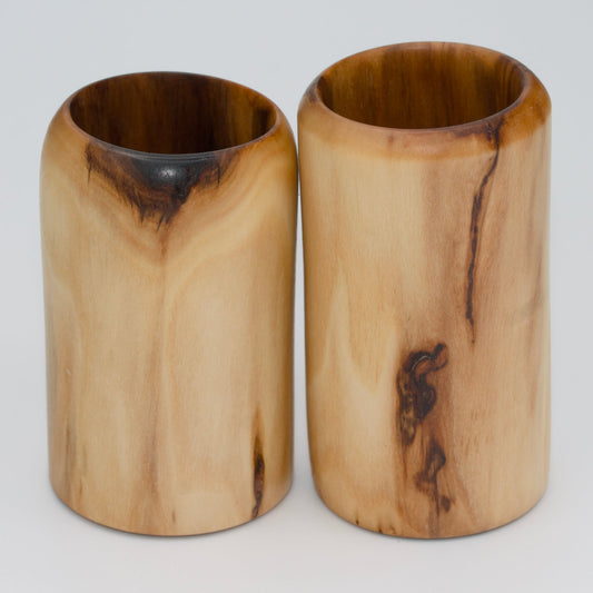 Pair of plains cottonwood shot glasses