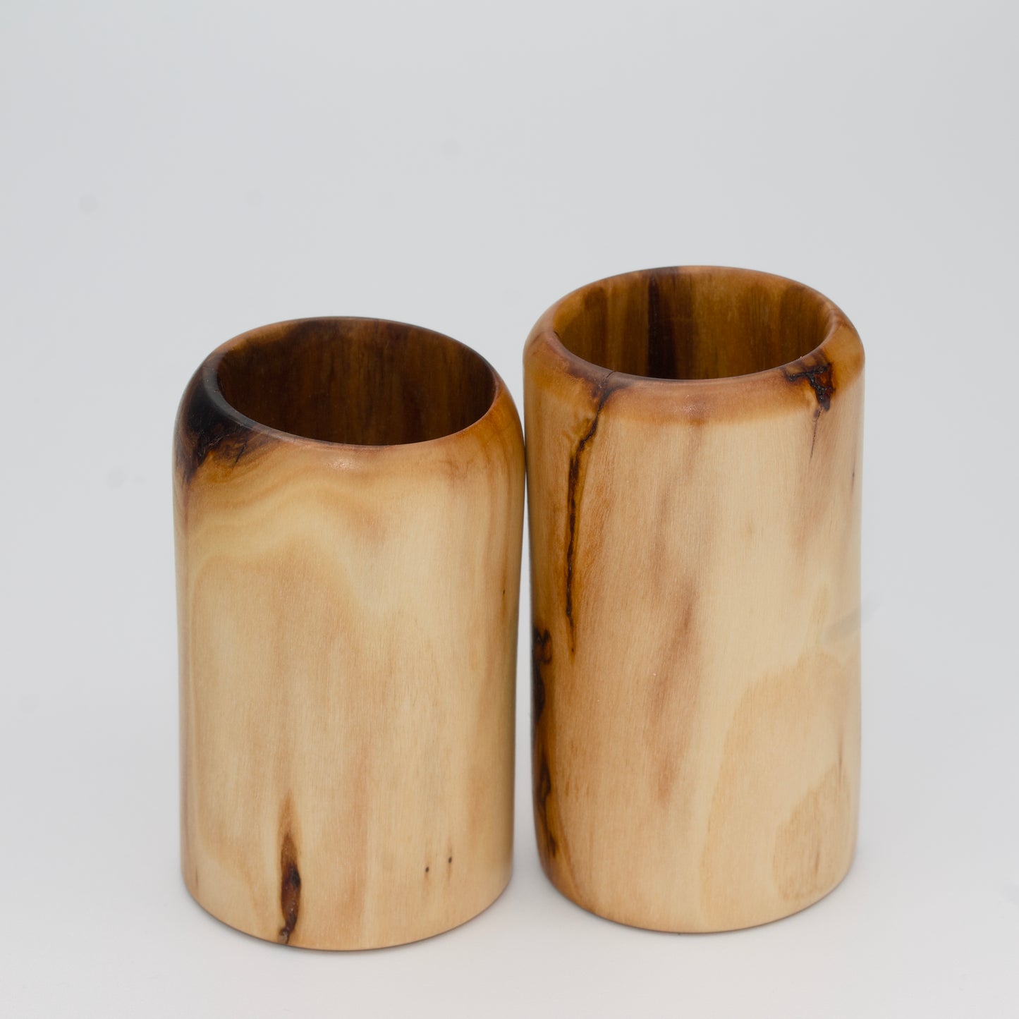 Pair of plains cottonwood shot glasses