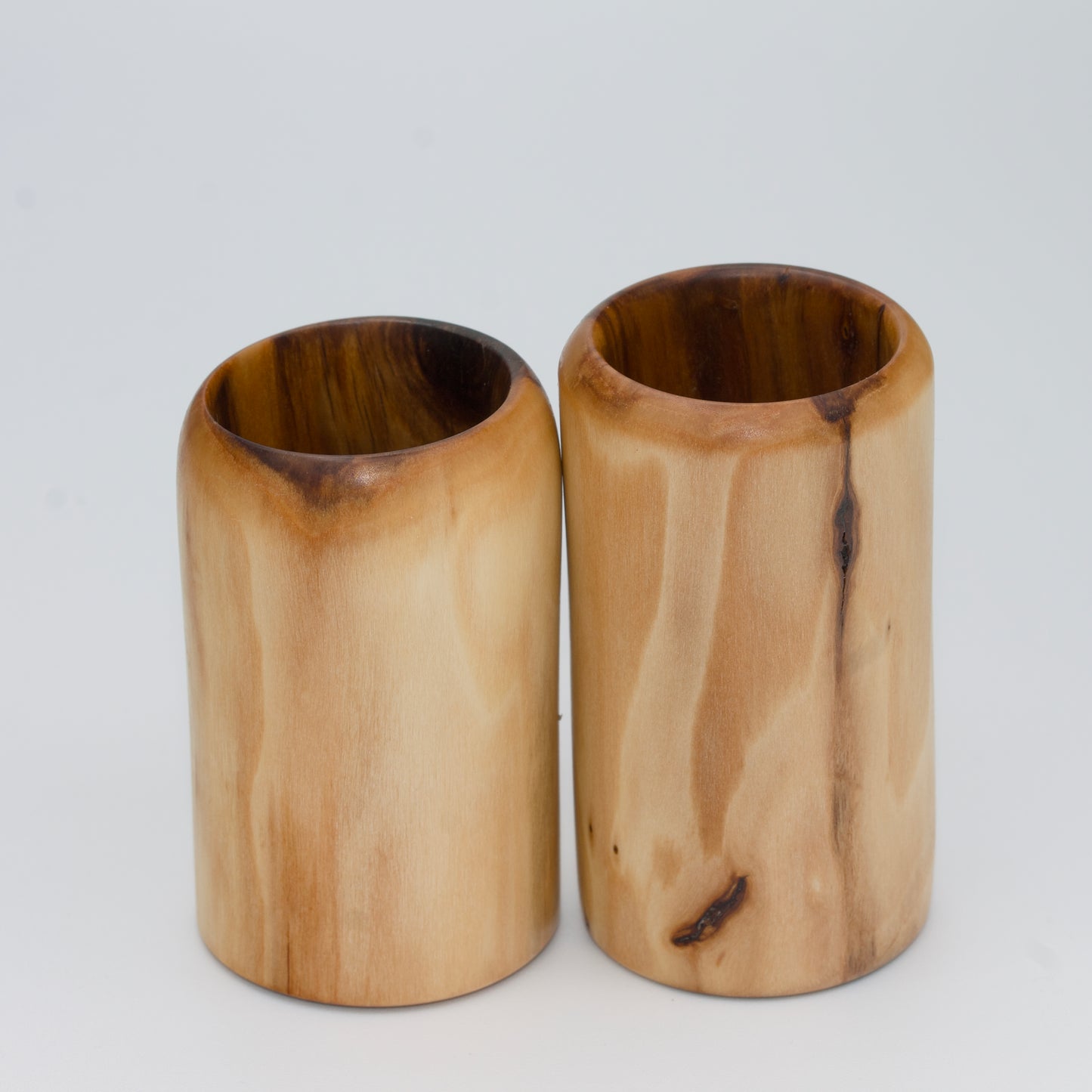 Pair of plains cottonwood shot glasses
