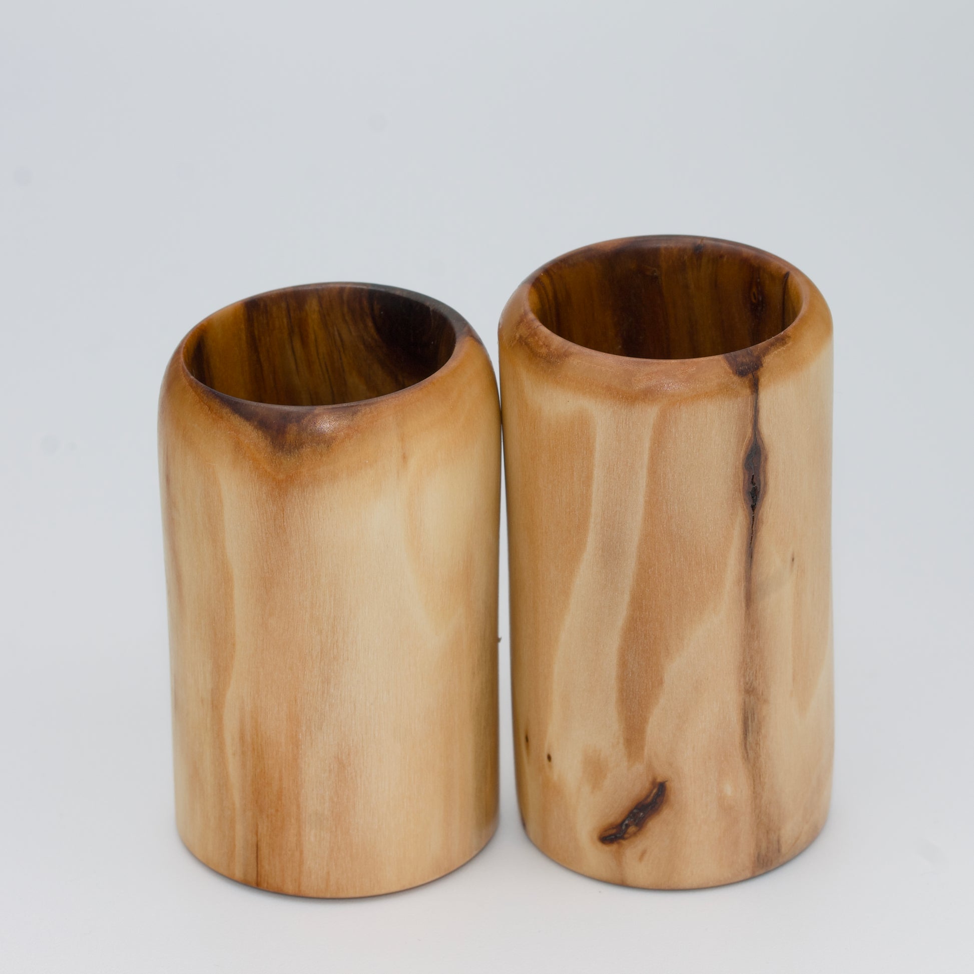 Pair of plains cottonwood shot glasses