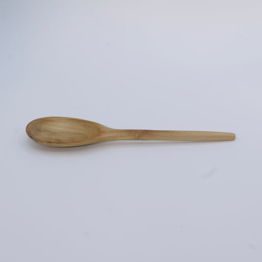 Wooden spoon on a white background