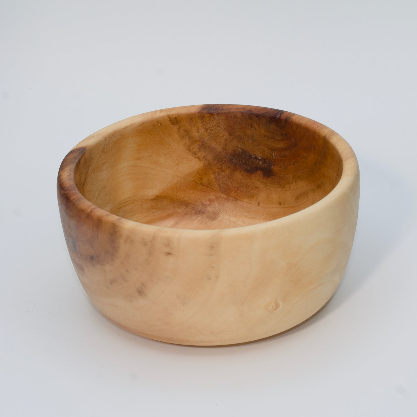 Wood bowl against white background