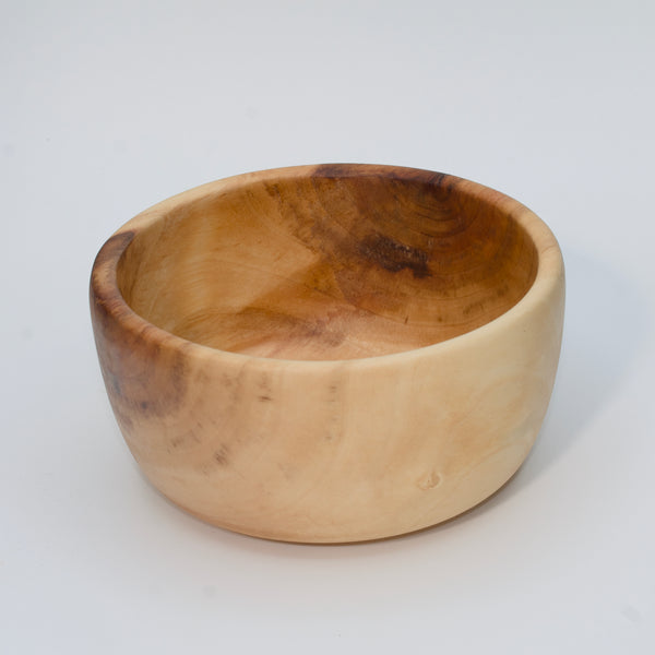 Wood bowl against white background