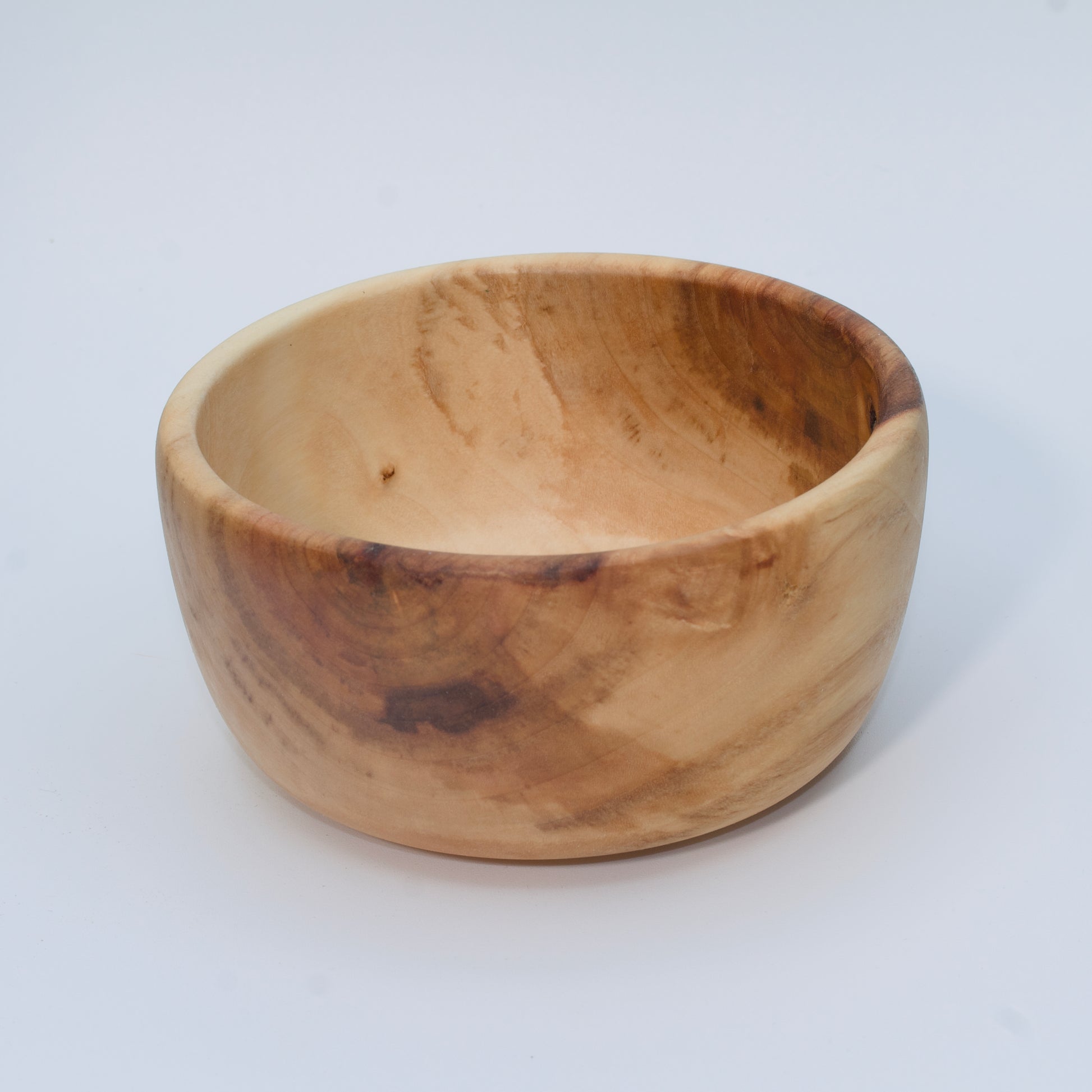 Wood bowl against white background