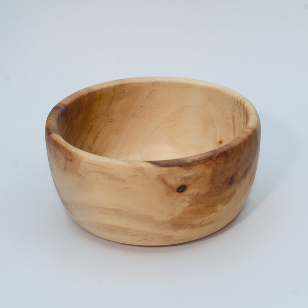 Wood bowl against white background