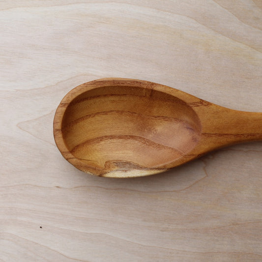 head of a hand made wooden spoon, made with white mulberry wood