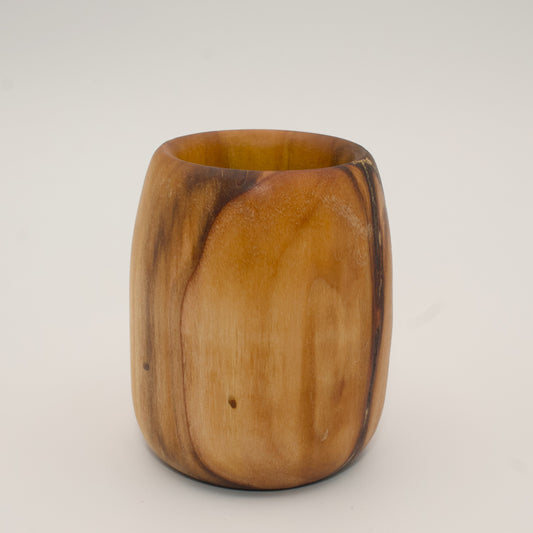 Aztec good dyed cottonwood shot glass on white background