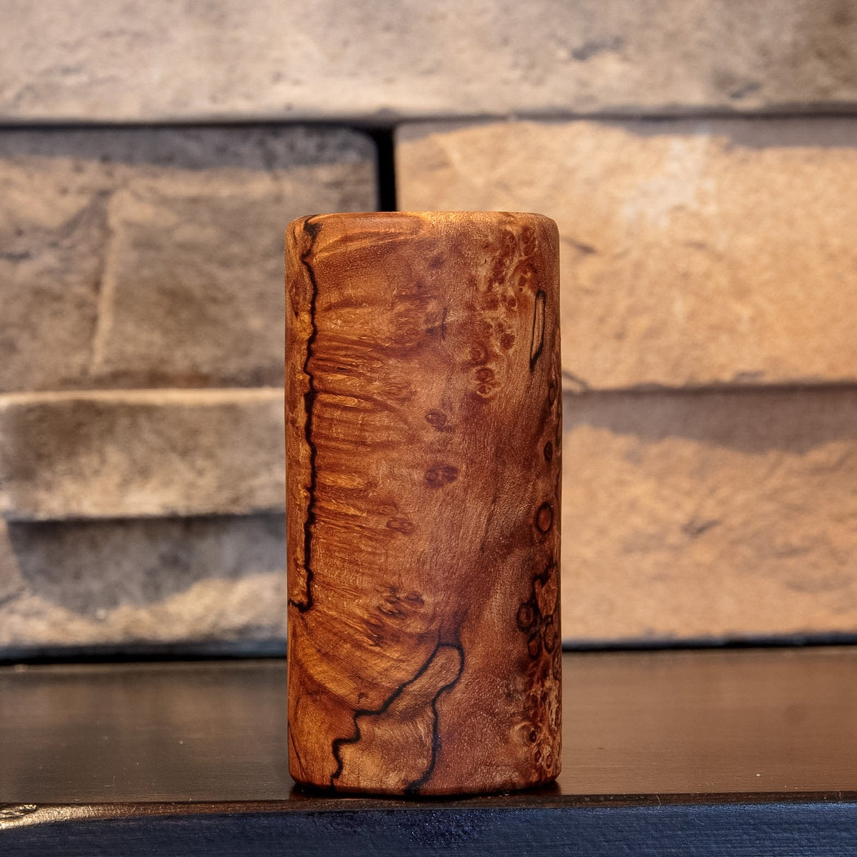 Alternate side of The Long Game with rippled burl figure, small burl eyes, and dark spalting